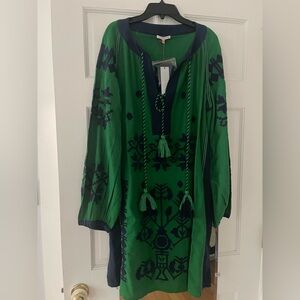 Frances Valentine | Dresses | Frances Valentine Green And Blue Embroidered  Dress | Poshmark